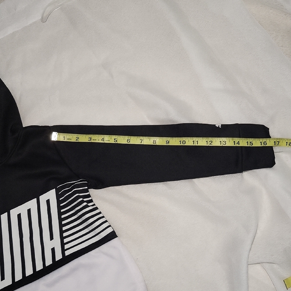 Puma Monochrome Striped Hoodie With Pockets Size Kids 5 - Picture 8 of 8
